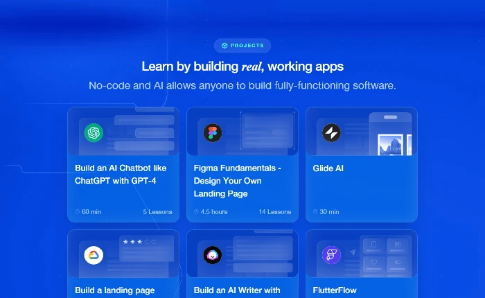 No-Code and AI courses taught by top experts