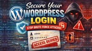 WordPress login security plugin blocking brute force attacks with access denied warning.